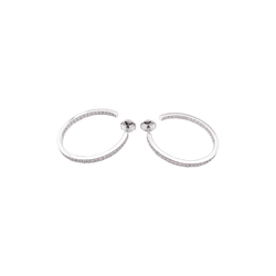 Boucles d'oreilles Créoles CARTIER en or blanc et diamants - Castafiore