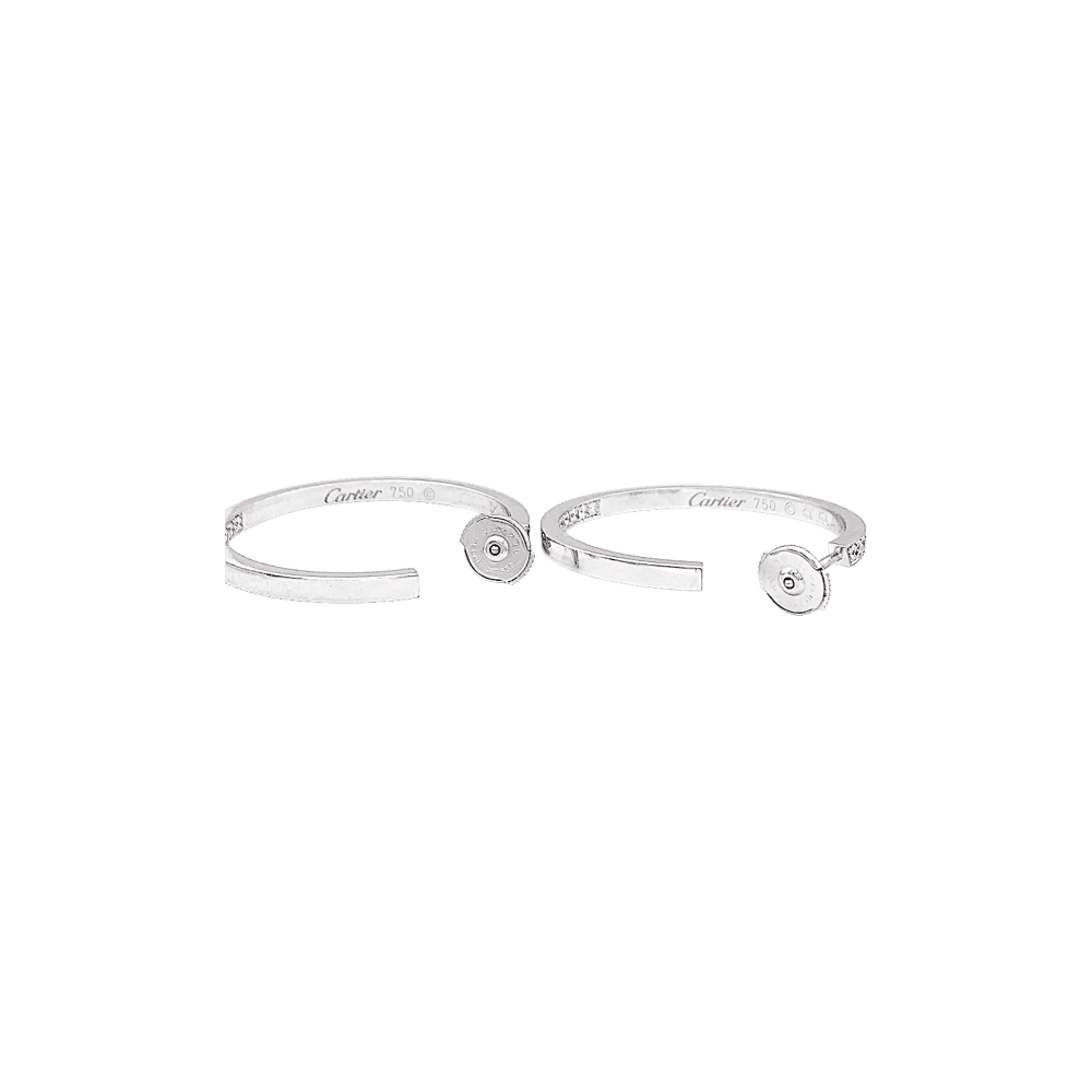 Boucles d'oreilles Créoles CARTIER en or blanc et diamants - Castafiore