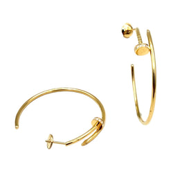 Boucles d'oreilles Créoles CARTIER "Juste un clou" GM en or rose et diamants - Castafiore
