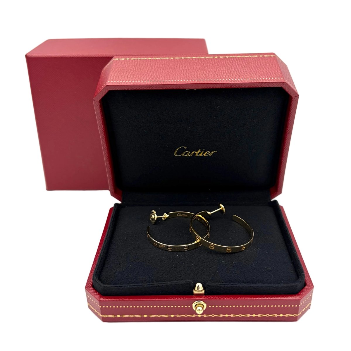 Boucles d'oreilles Créoles CARTIER "Love" en or jaune - Castafiore