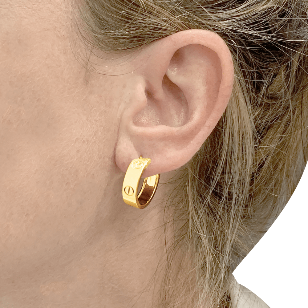 Boucles d'oreilles Créoles CARTIER "Love" en or jaune - Castafiore