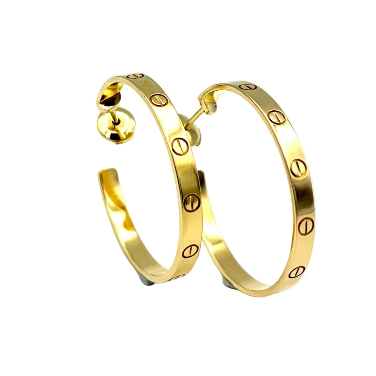 Boucles d'oreilles Créoles CARTIER "Love" en or jaune - Castafiore