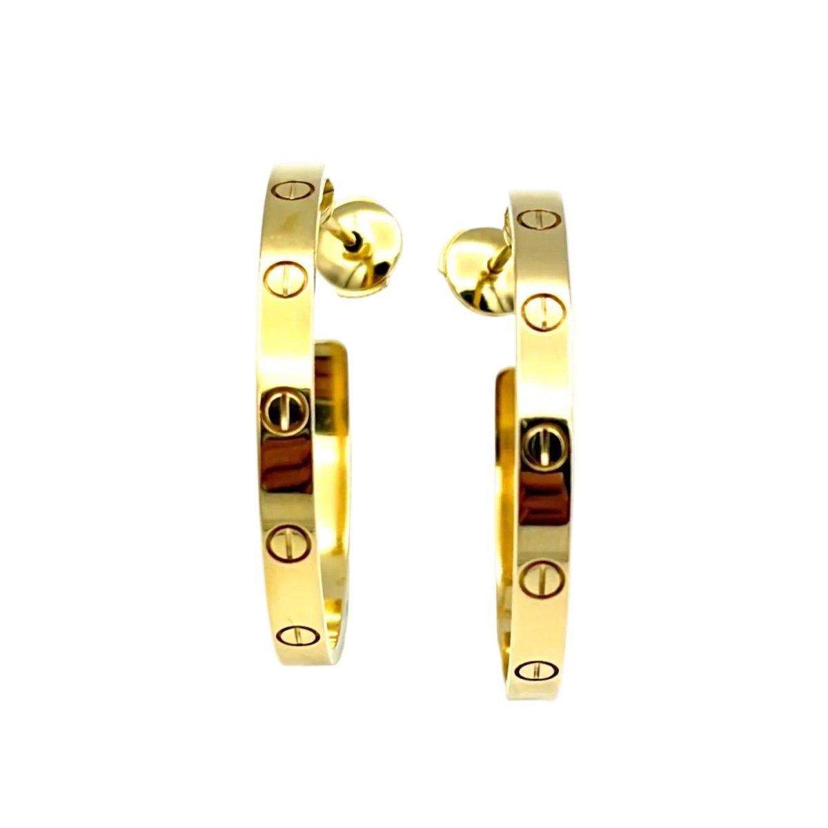 Boucles d'oreilles Créoles CARTIER "Love" en or jaune - Castafiore