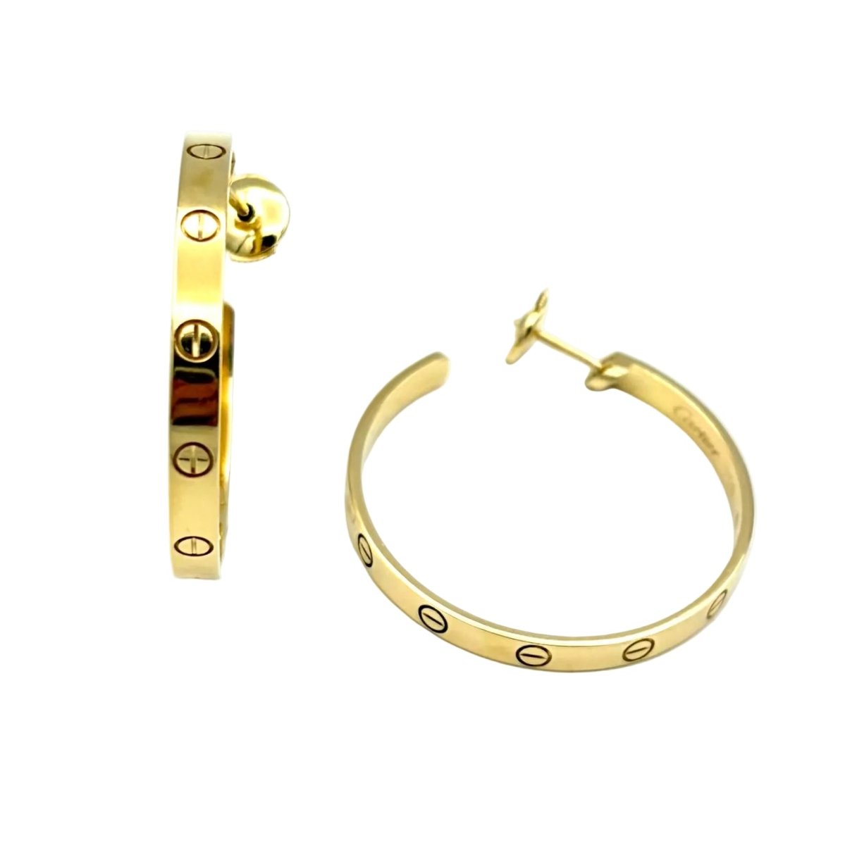 Boucles d'oreilles Créoles CARTIER "Love" en or jaune - Castafiore