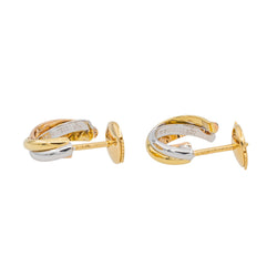 Boucles d'oreilles Créoles CARTIER "Trinity" en trois ors - Castafiore