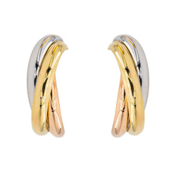 Boucles d'oreilles Créoles CARTIER "Trinity" en trois ors - Castafiore
