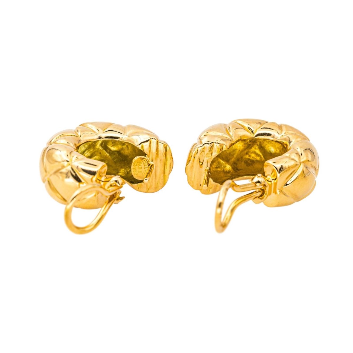 Boucles d'oreilles Créoles CHAUMET en or jaune - Castafiore