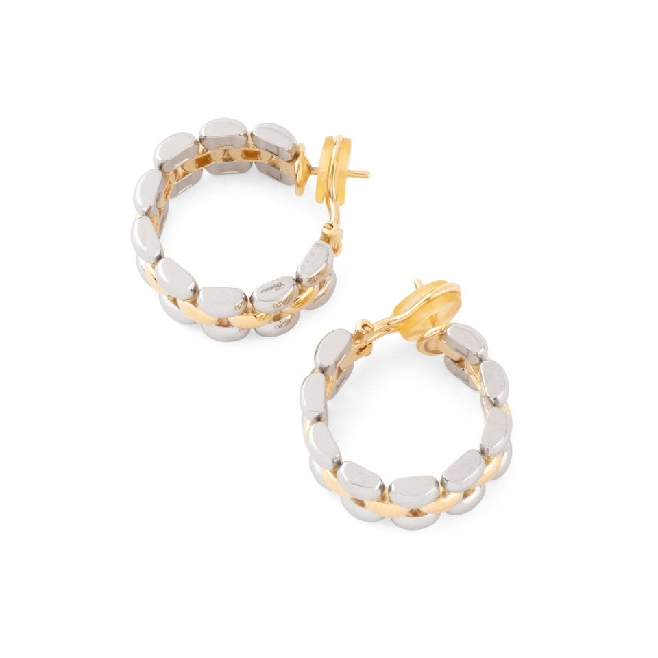 Boucles d'oreilles Créoles CHOPARD en or jaune et acier - Castafiore