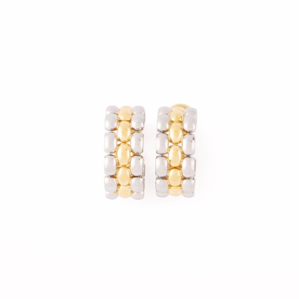 Boucles d'oreilles Créoles CHOPARD en or jaune et or blanc - Castafiore