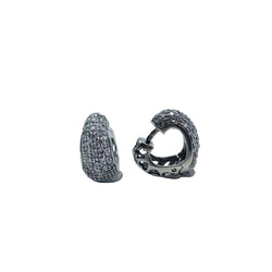 Boucles d'oreilles Créoles Coeur en or blanc et diamants - Castafiore