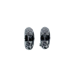 Boucles d'oreilles Créoles Coeur en or blanc et diamants - Castafiore