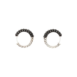 Boucles d'Oreilles Créoles DAVID YURMAN en argent et hématite - Castafiore