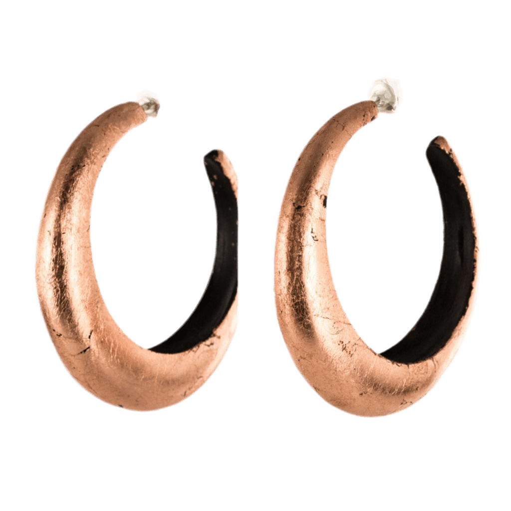 Boucles d'oreilles Créoles en ébène et cuivre - Castafiore