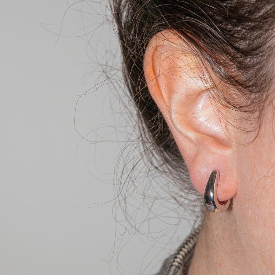 Boucles d'oreilles Créoles en or blanc - Castafiore