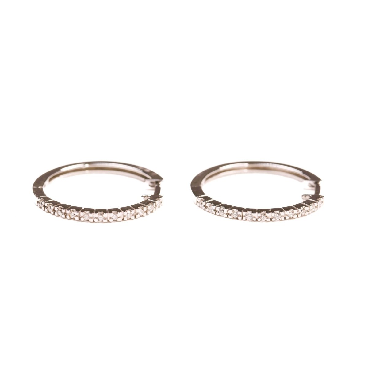 Boucles d'oreilles créoles en or blanc diamants - Castafiore