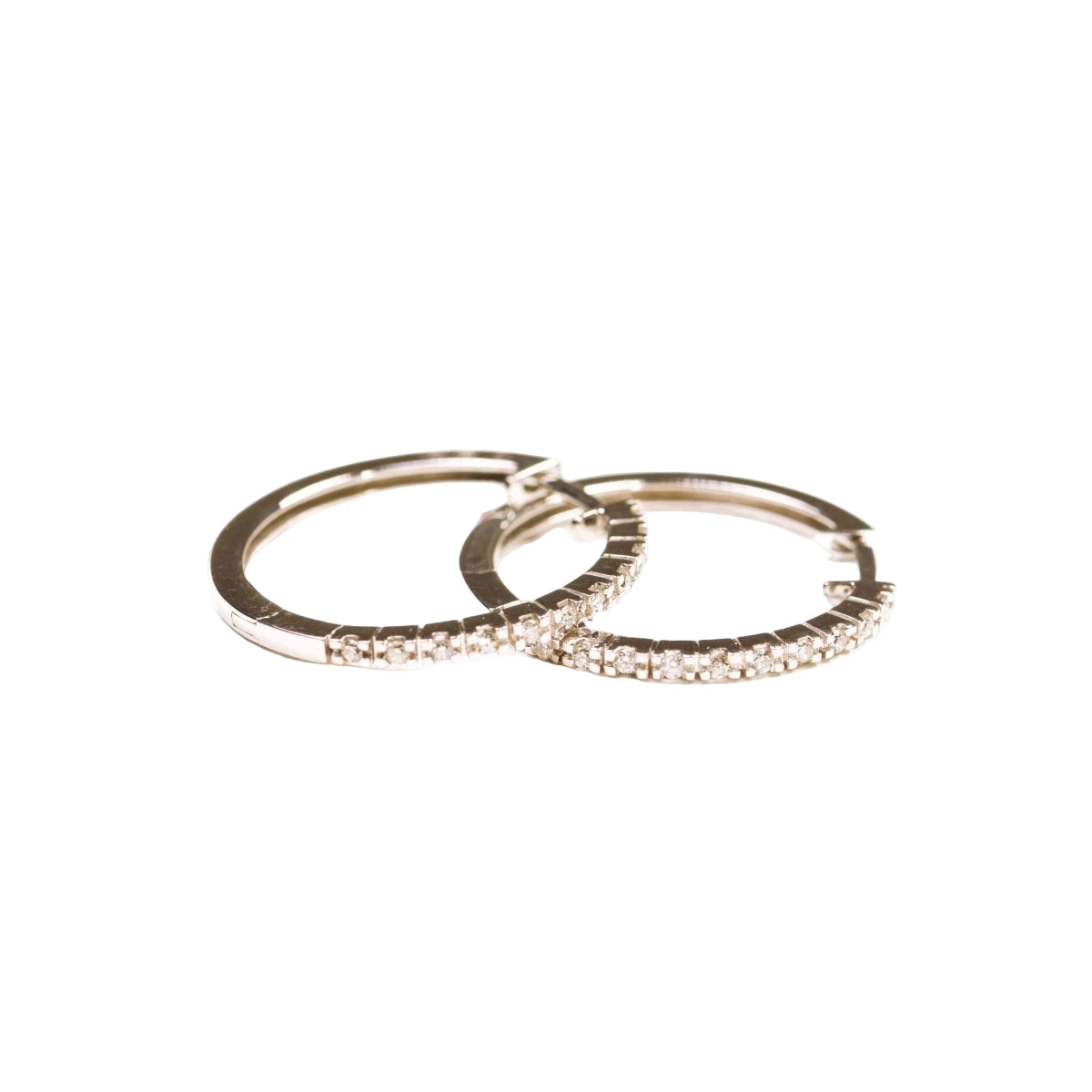 Boucles d'oreilles créoles en or blanc diamants - Castafiore