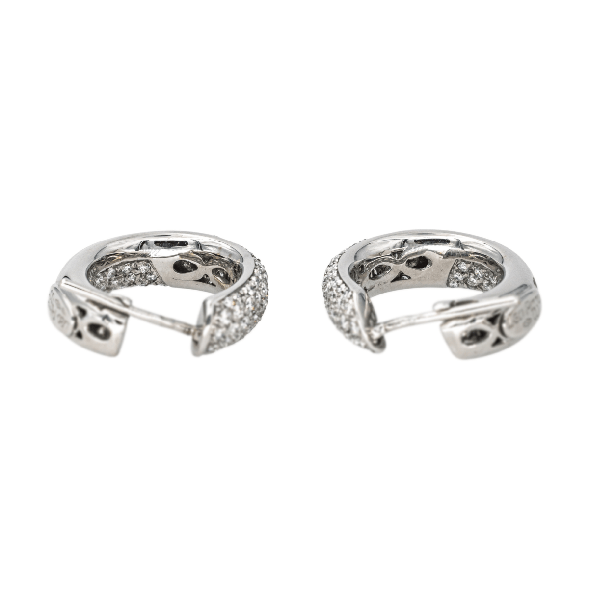 Boucles d'oreilles Créoles en or blanc et diamant - Castafiore