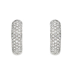 Boucles d'oreilles Créoles en or blanc et diamant - Castafiore