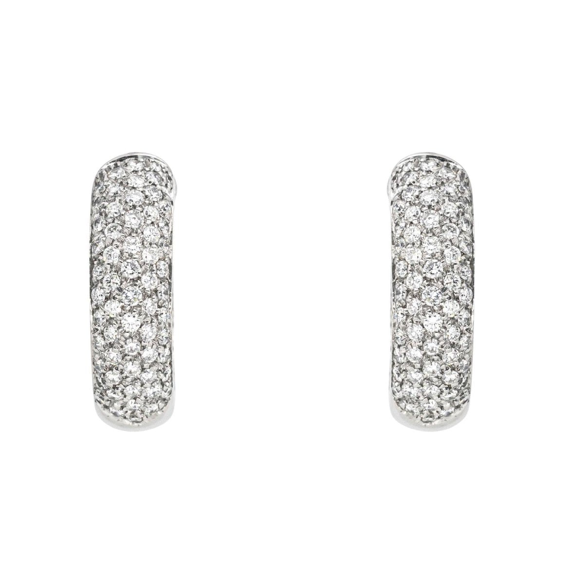 Boucles d'oreilles Créoles en or blanc et diamant - Castafiore