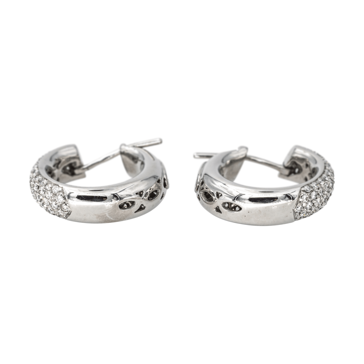 Boucles d'oreilles Créoles en or blanc et diamant - Castafiore