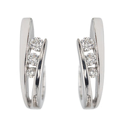 Boucles d'oreilles Créoles en Or blanc et Diamant - Castafiore