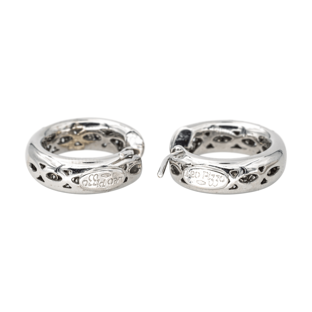 Boucles d'oreilles Créoles en or blanc et diamant - Castafiore