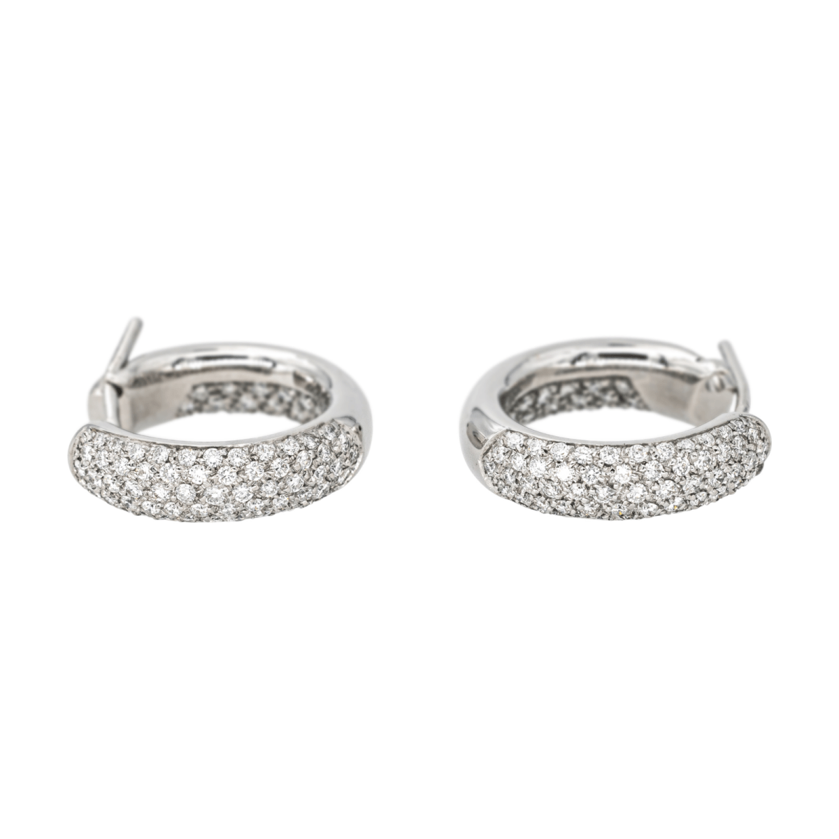 Boucles d'oreilles Créoles en or blanc et diamant - Castafiore