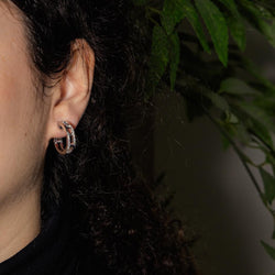 Boucles d'oreilles Créoles en or blanc et diamants - Castafiore