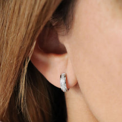 Boucles d'oreilles Créoles en or blanc et diamants - Castafiore