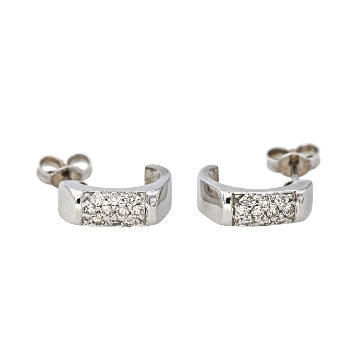 Boucles d'oreilles Créoles en or blanc et diamants - Castafiore