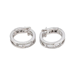 Boucles d'oreilles Créoles en or blanc et diamants - Castafiore