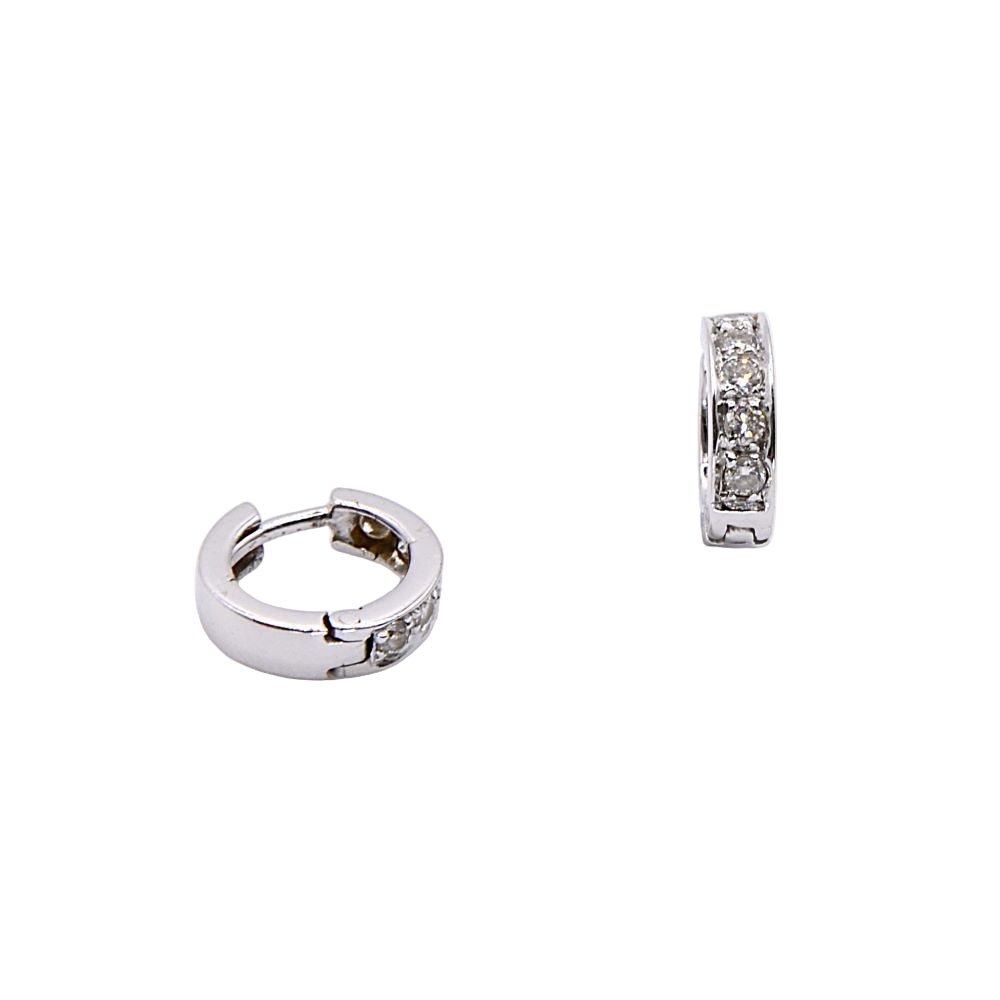 Boucles d'oreilles Créoles en or blanc et diamants - Castafiore