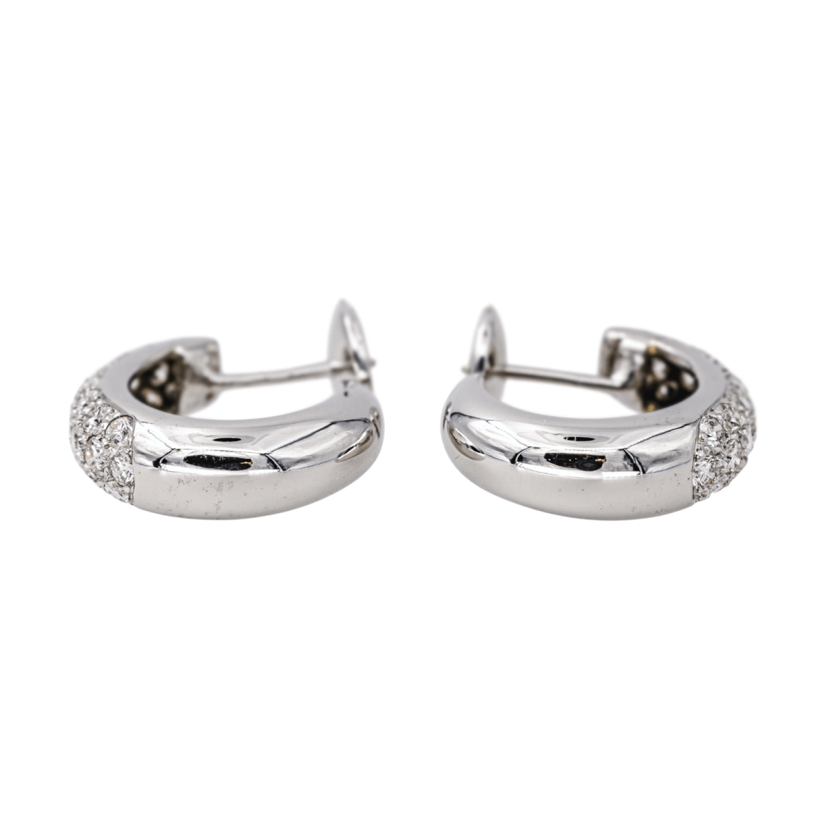 Boucles d'oreilles Créoles en or blanc et diamants - Castafiore