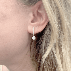 Boucles d'oreilles Créoles en or blanc et diamants - Castafiore