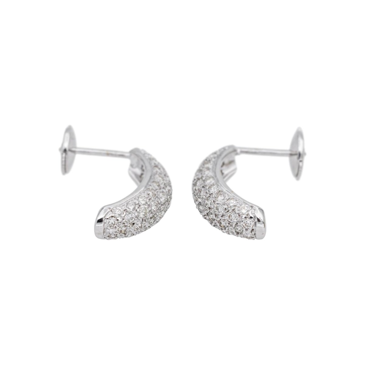 Boucles d'oreilles Créoles en or blanc et diamants - Castafiore