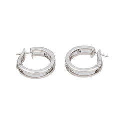 Boucles d'oreilles Créoles en or blanc et diamants - Castafiore