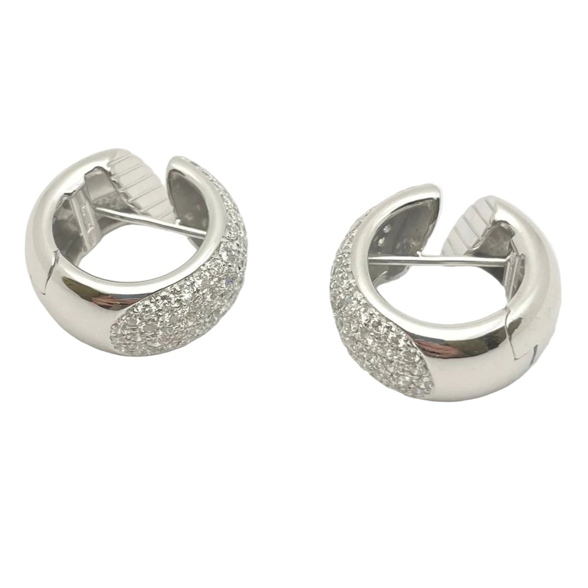Boucles d'oreilles Créoles en or blanc et diamants - Castafiore