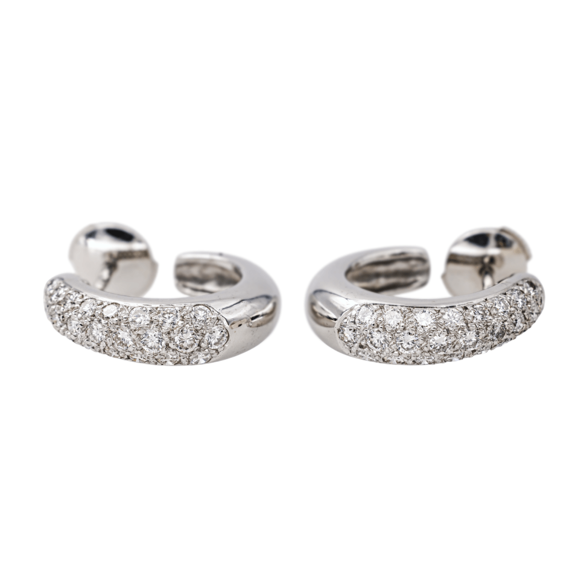 Boucles d'oreilles Créoles en or blanc et diamants - Castafiore