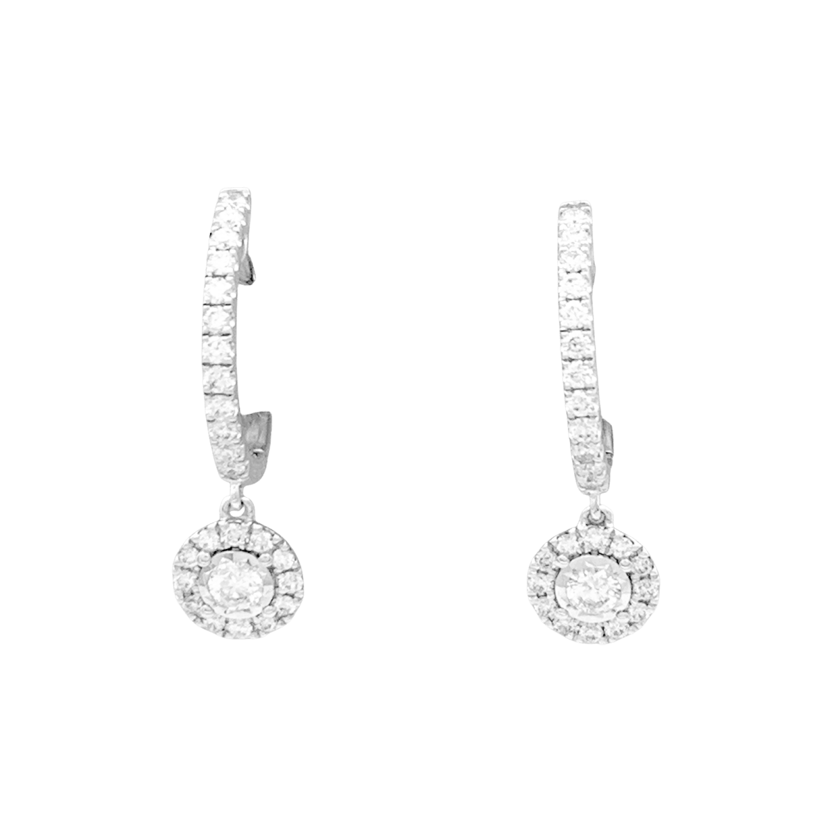Boucles d'oreilles Créoles en or blanc et diamants - Castafiore