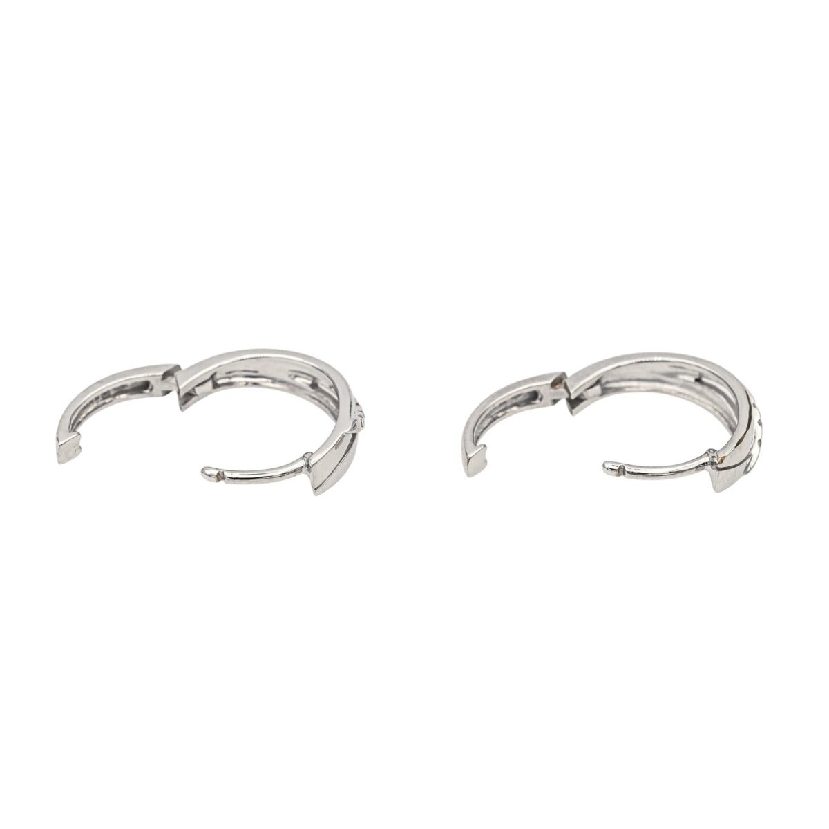 Boucles d'oreilles Créoles en or blanc et diamants - Castafiore