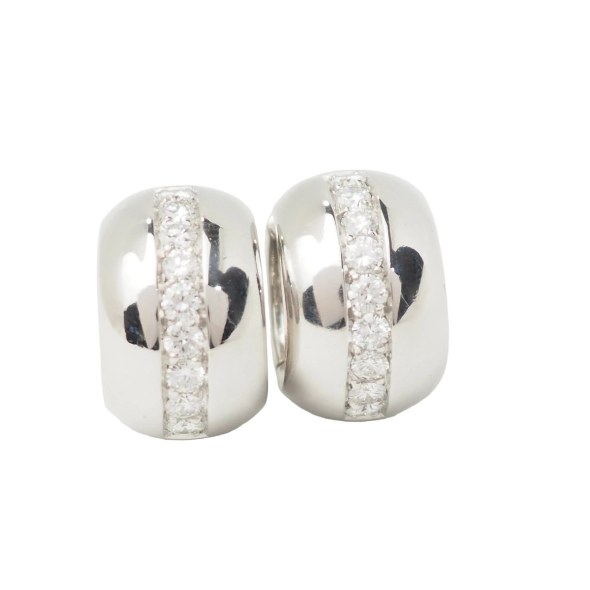 Boucles d'oreilles Créoles en or blanc et diamants - Castafiore