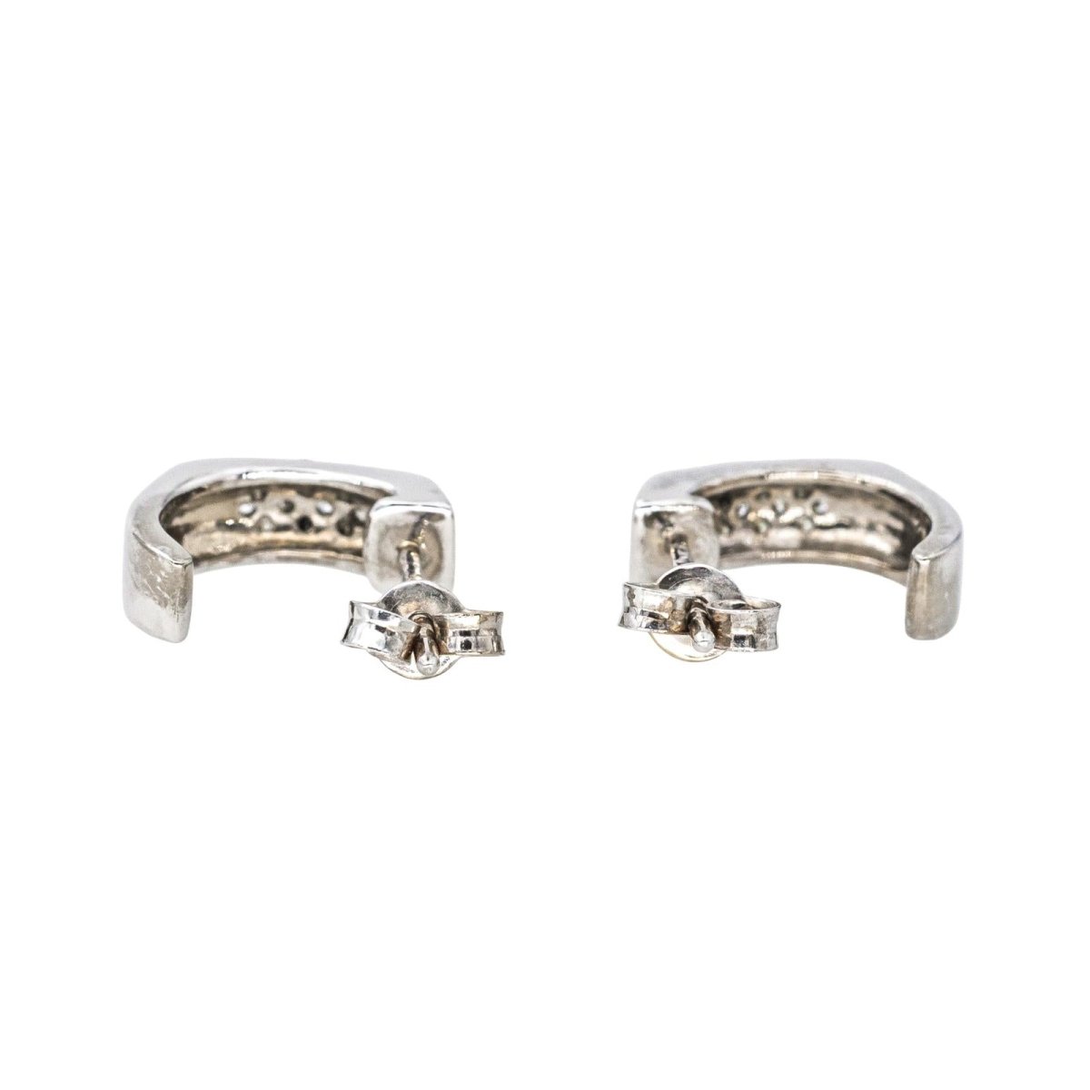 Boucles d'oreilles Créoles en or blanc et diamants - Castafiore