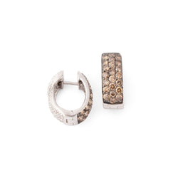 Boucles d'oreilles Créoles en or blanc et diamants - Castafiore