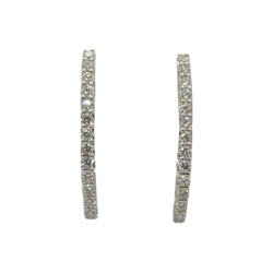 Boucles d'oreilles Créoles en or blanc et diamants - Castafiore