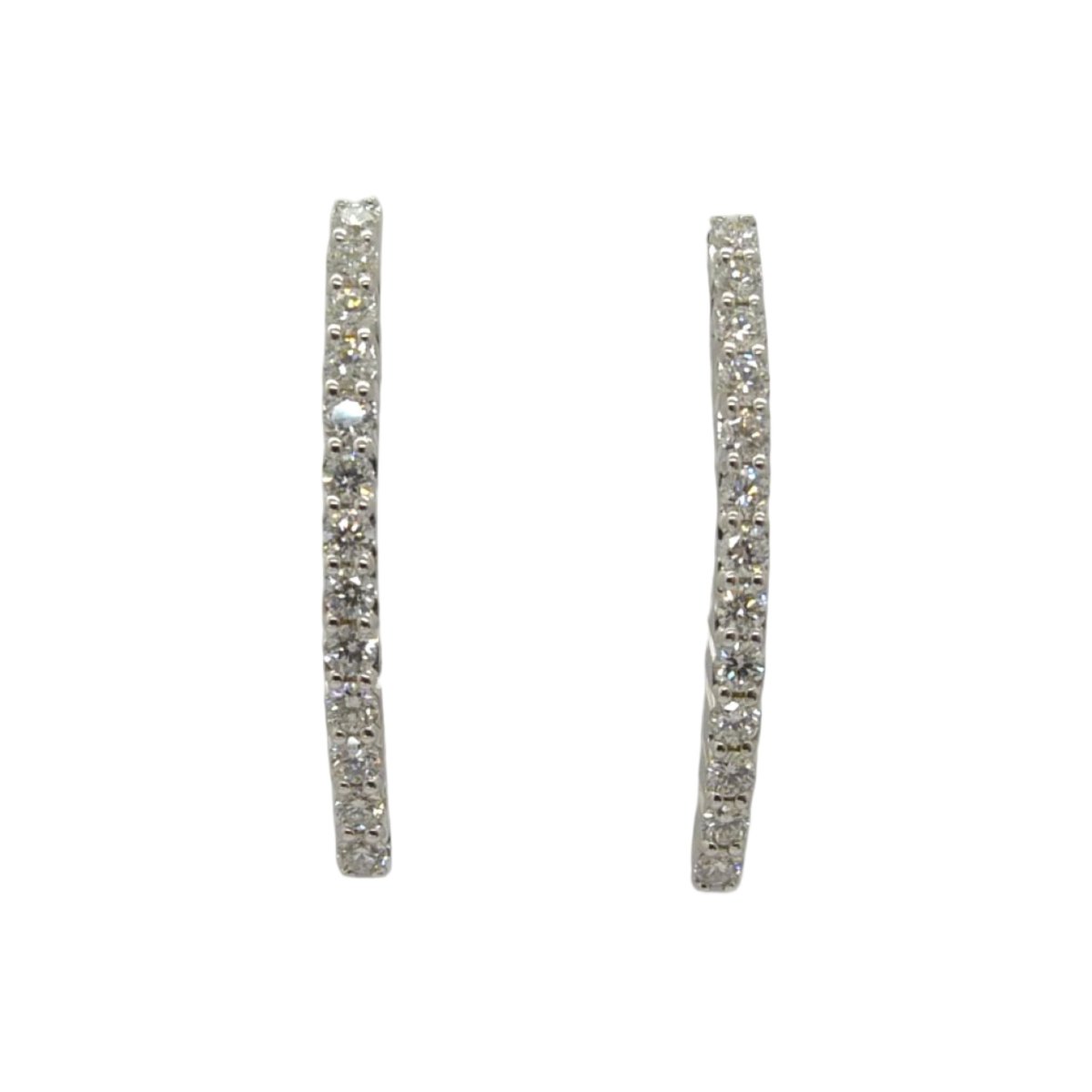 Boucles d'oreilles Créoles en or blanc et diamants - Castafiore