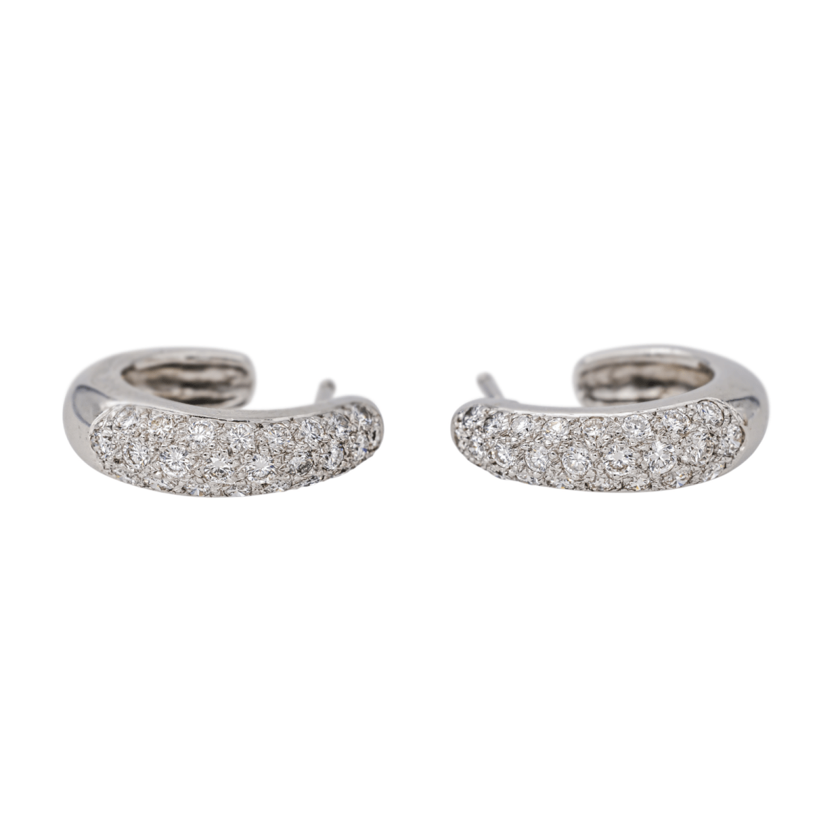 Boucles d'oreilles Créoles en or blanc et diamants - Castafiore