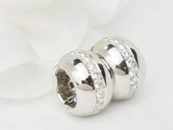 Boucles d'oreilles Créoles en or blanc et diamants - Castafiore