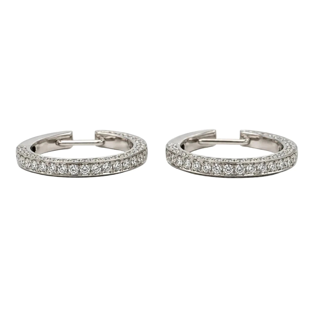 Boucles d’oreilles Créoles en or blanc et diamants - Castafiore