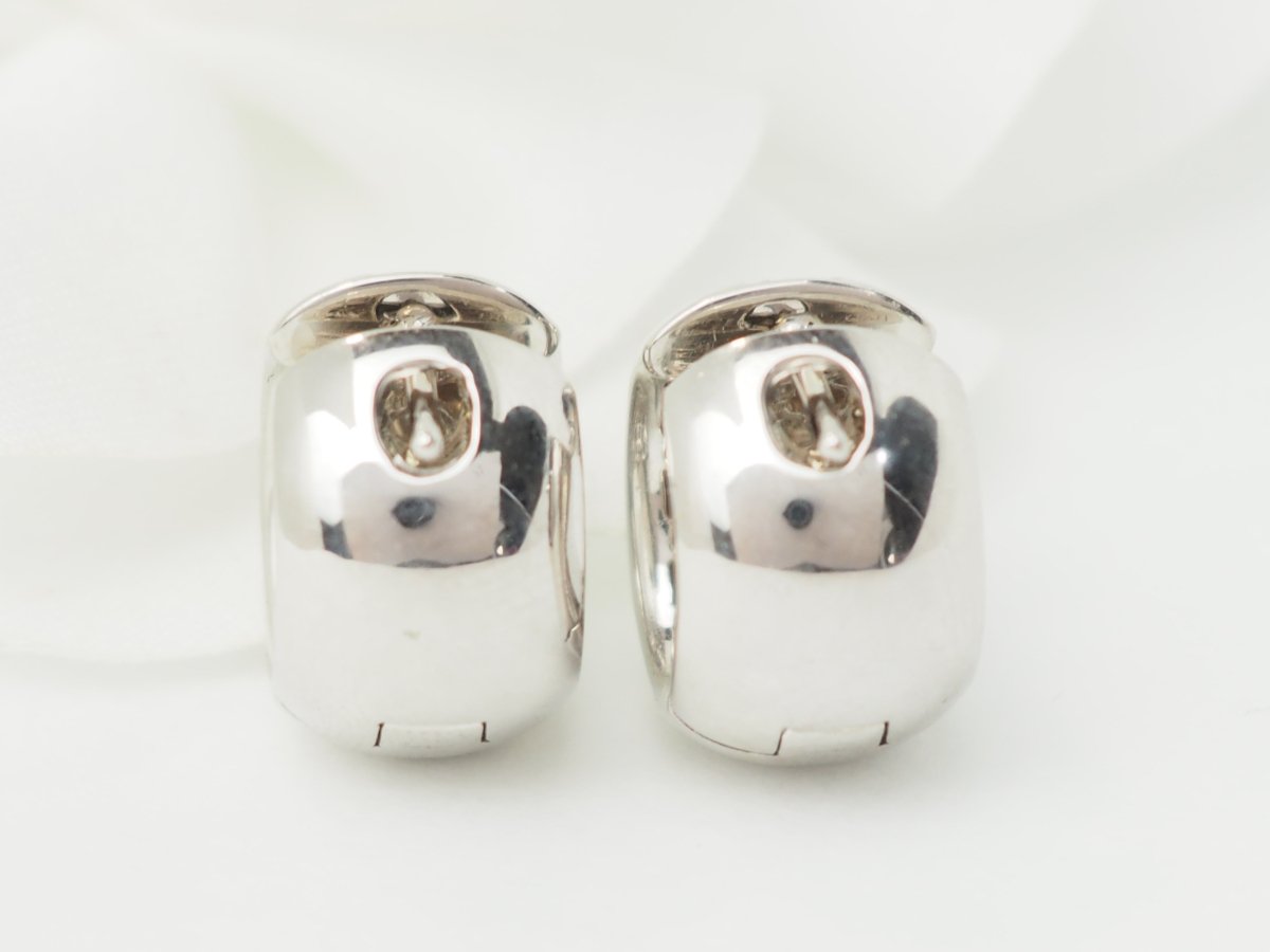 Boucles d'oreilles Créoles en or blanc et diamants - Castafiore