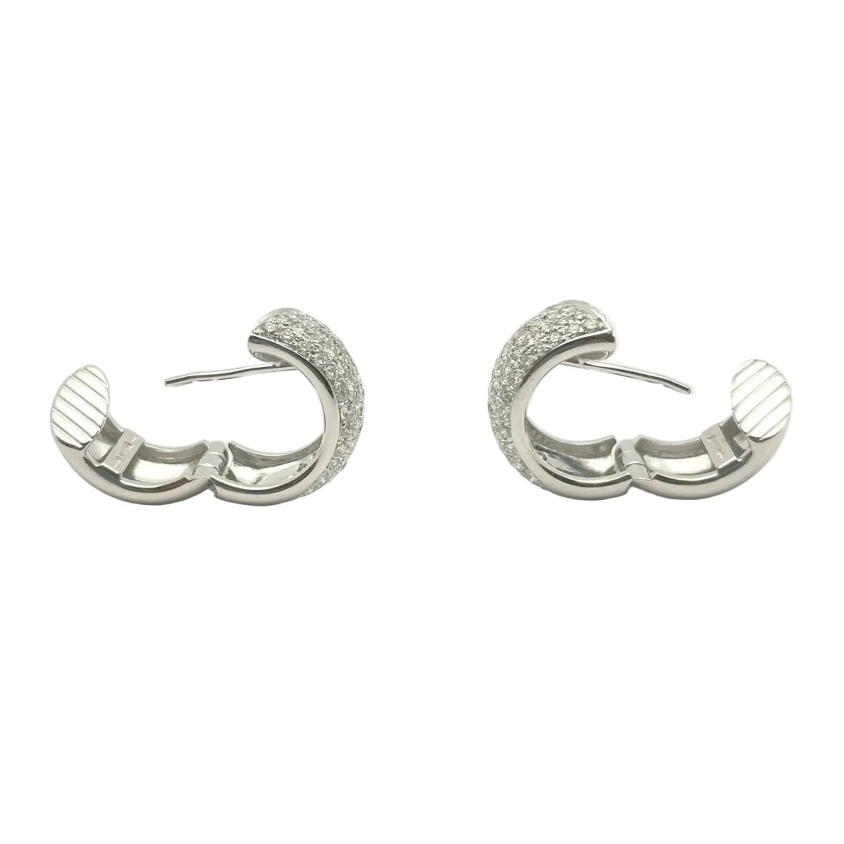 Boucles d'oreilles Créoles en or blanc et diamants - Castafiore